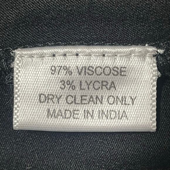 Vintage Collection Black Chiffon Floral Embroidery Lace V-neck Tunic Size L Boho - Picture 9 of 9